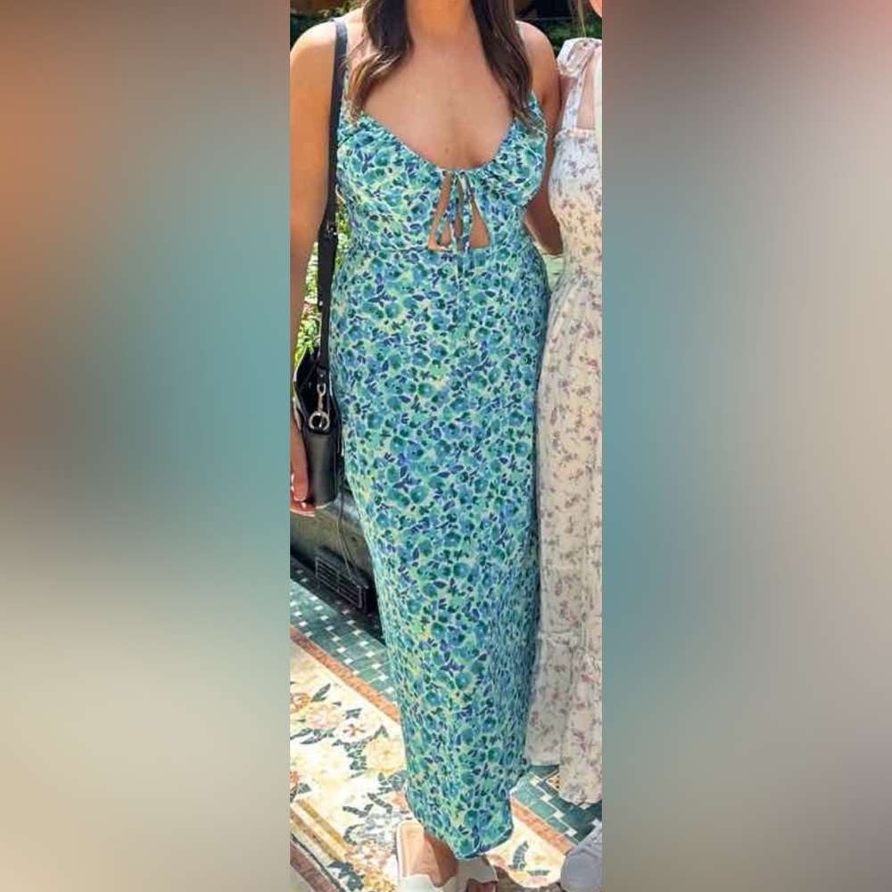 Vici Blue and Green Floral Dress